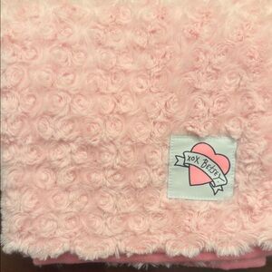 Betsey Johnson Baby Pink Heart Plush Blanket